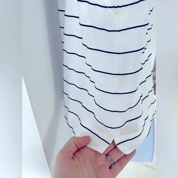 Monk & Lou/ Sleeveless top/ White with black lined stitching/  Size US S - Picture 5 of 14